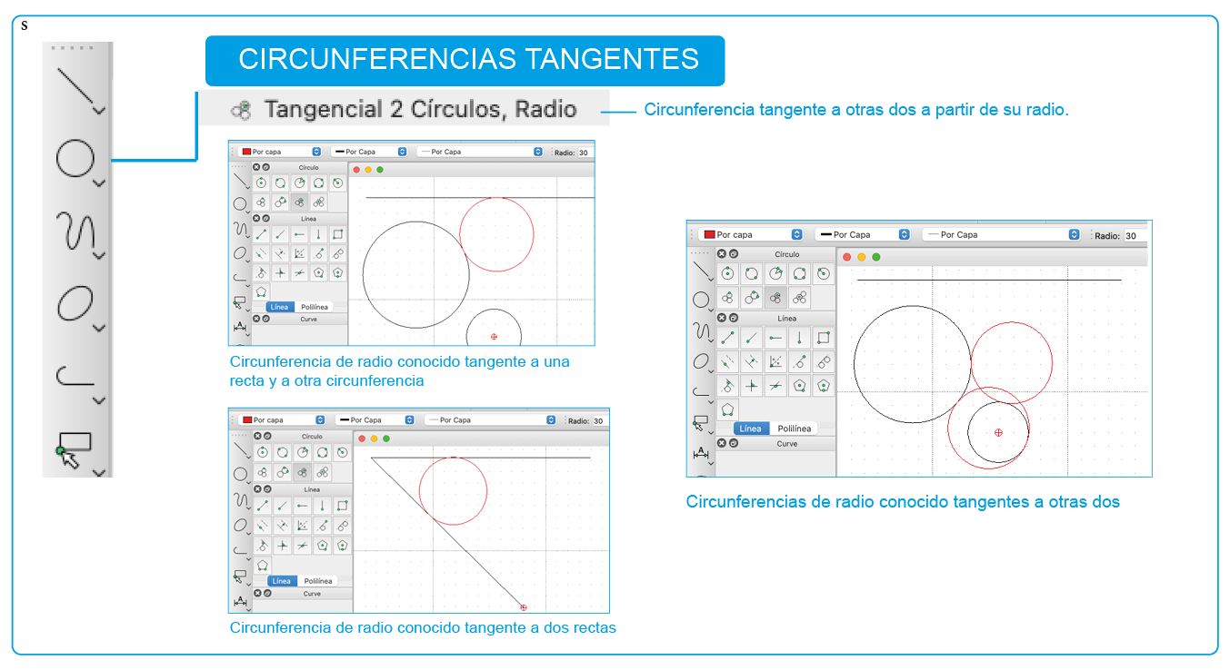 Circunferencia de radio conocido tangente a otras dos