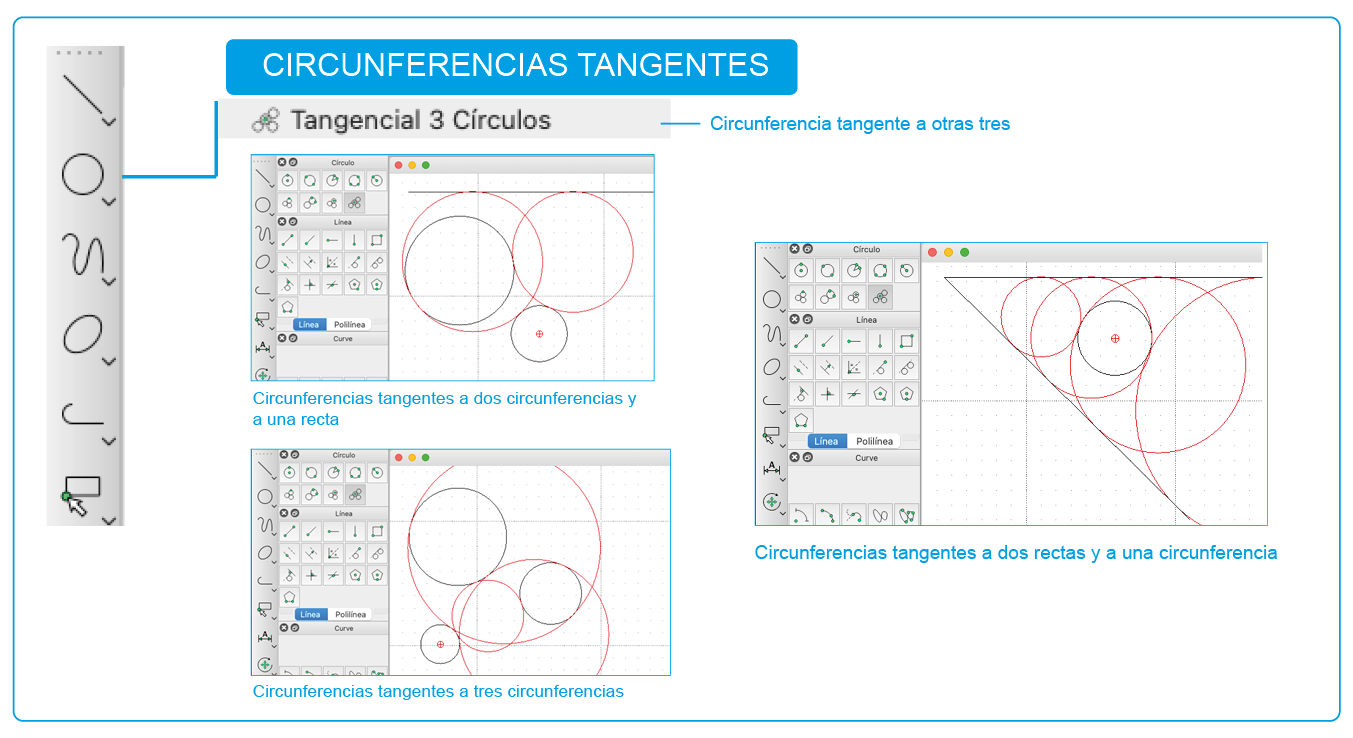 Circunferencia tangente a otras tres